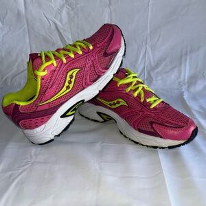Saucony Grid Oasis Women's Hot Pink and Neon Yellow Running Sneakers